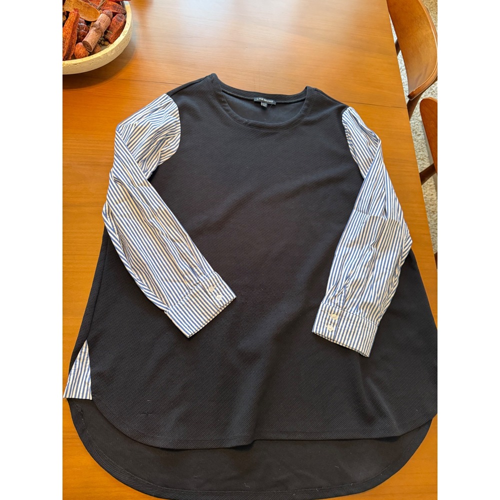 Lane Bryant Black and White Striped Tunic